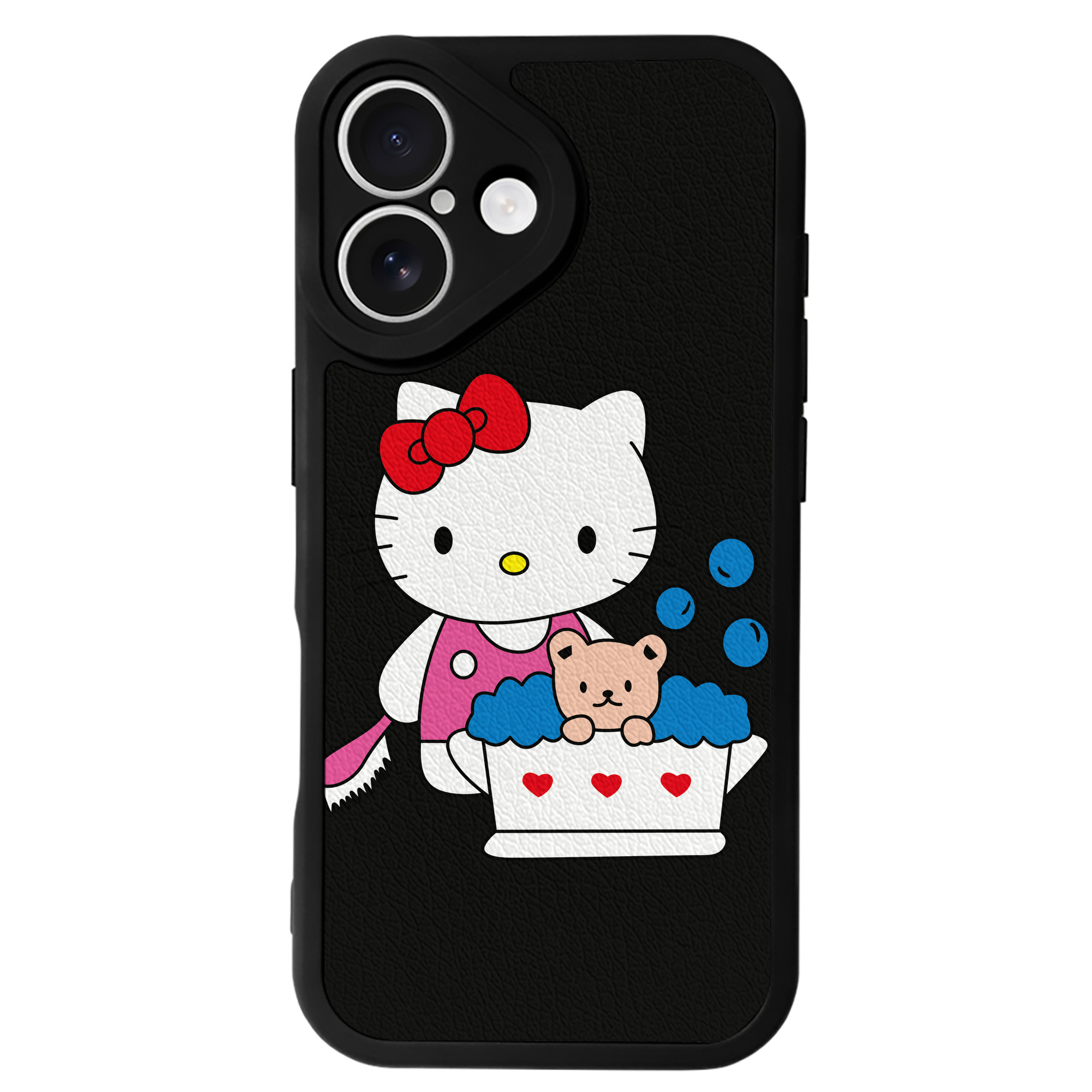 （画像用） Hello Kitty ハローキティ 【iPhone 16シリーズ対応】シリコンスマホケース（レザー調） 材質：シリコン